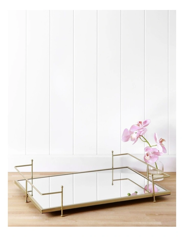 Roman Mirrored Tray in Gold 50x33cm