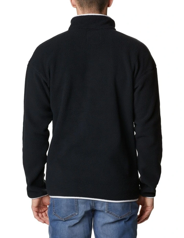Helvetia Half Snap Fleece Pullover Top in Black