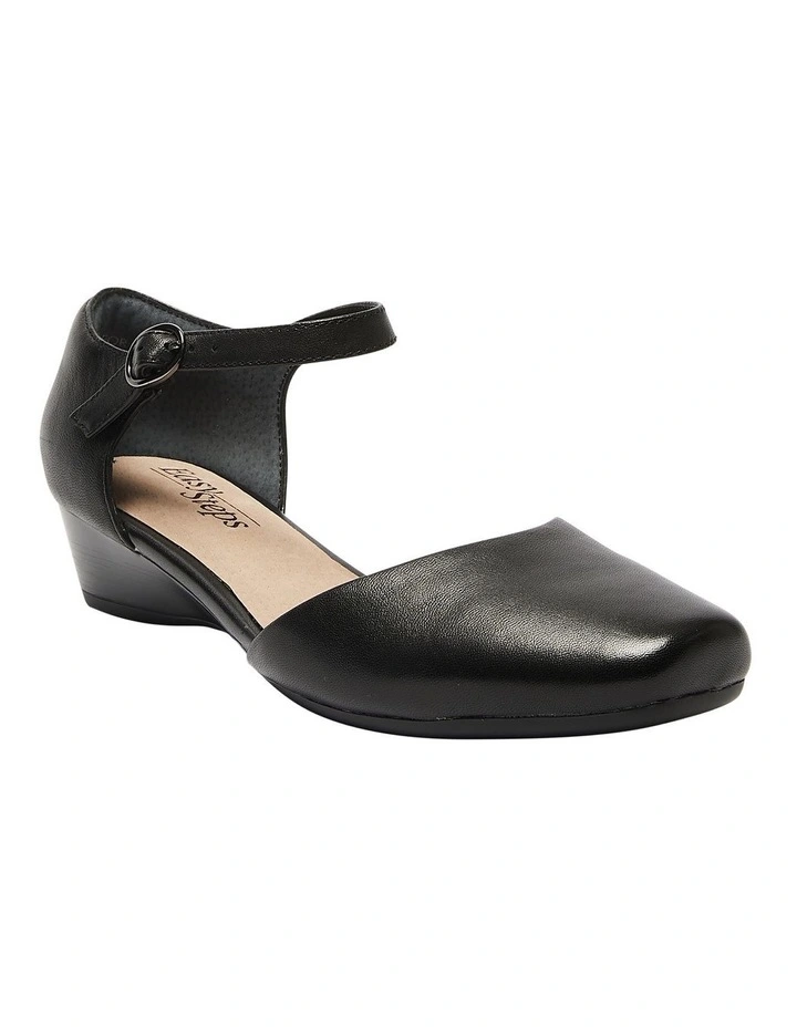 Sequel Heeled Shoe in Black Leather