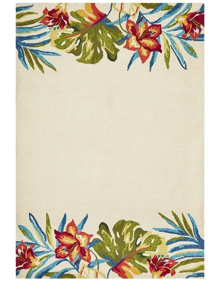 Copacabana Anna Floral Indoor Outdoor Rug Cream