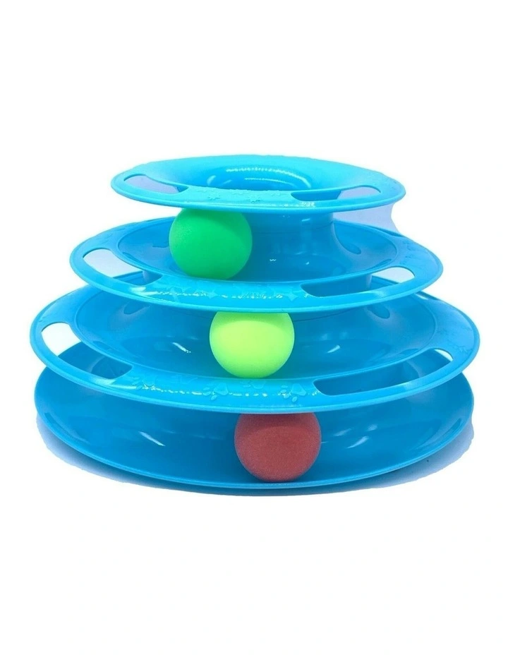 Funny Cat Toy Plastic Tower Interactive Track Ball Playing Game