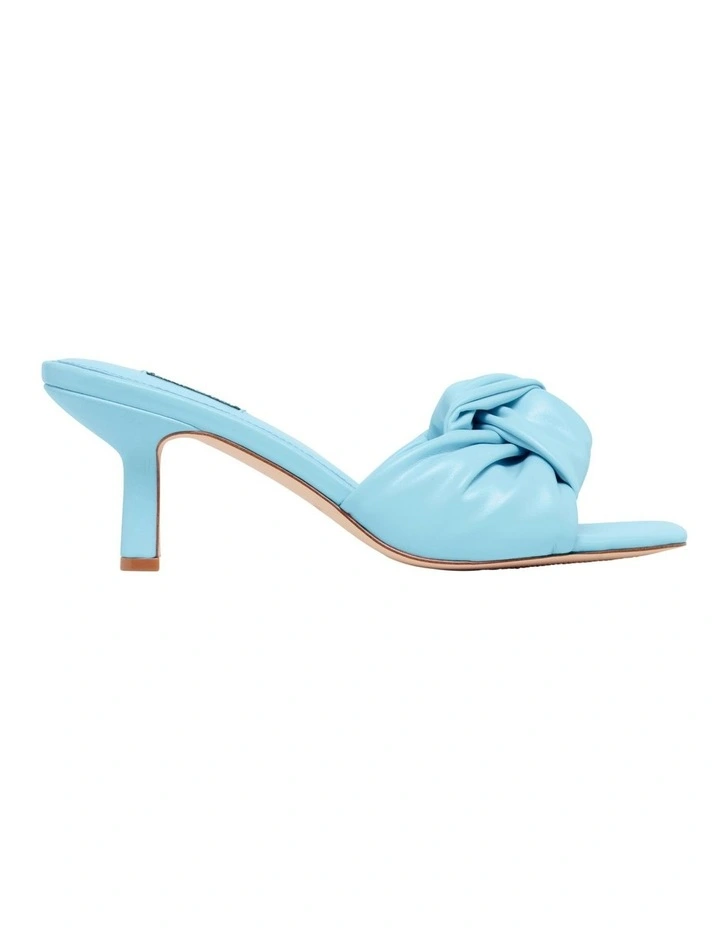 Knot Heeled Sandal In Light Blue