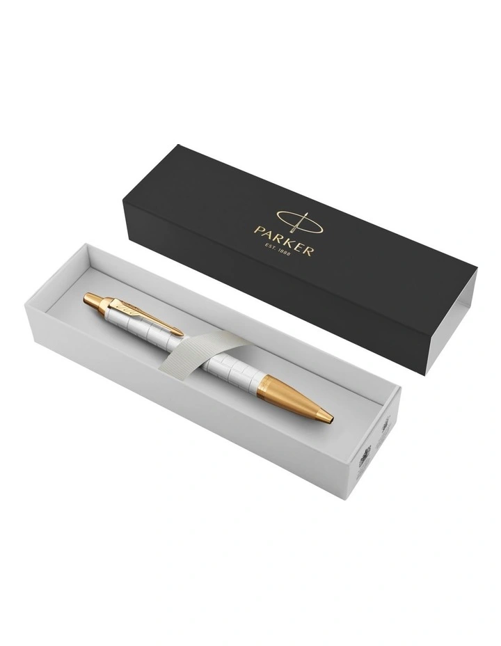 IM Premium Trim Ballpoint Pen in Pearl/Gold