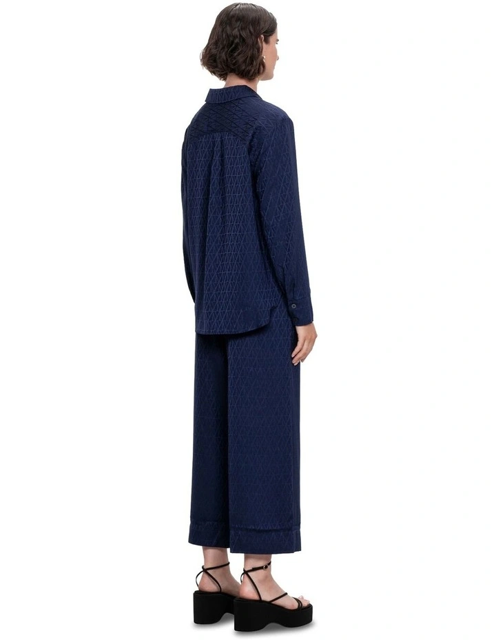 Jacquard Button Shirt in Blue