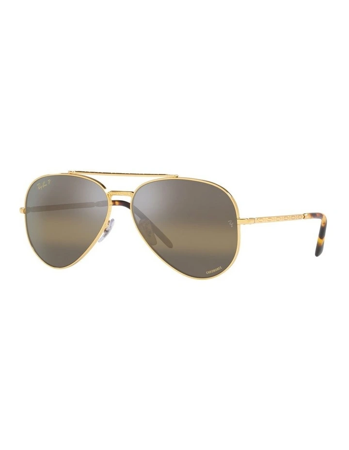 New Aviator Gold Polarised Sunglasses