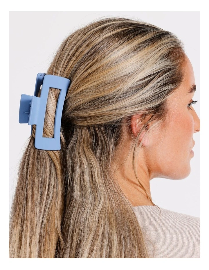 2 Pack Rectangle Matte Claw Clip in Blue