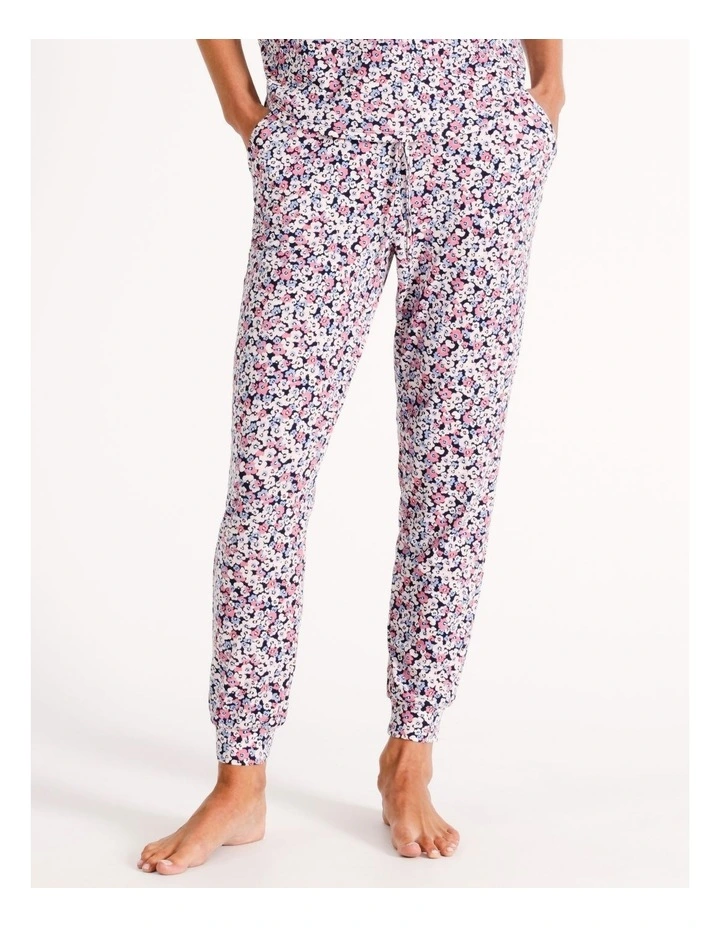 PVE Placket Pant in Navy Floral