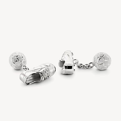 Sterling Silver Football Boot & Ball Cufflinks