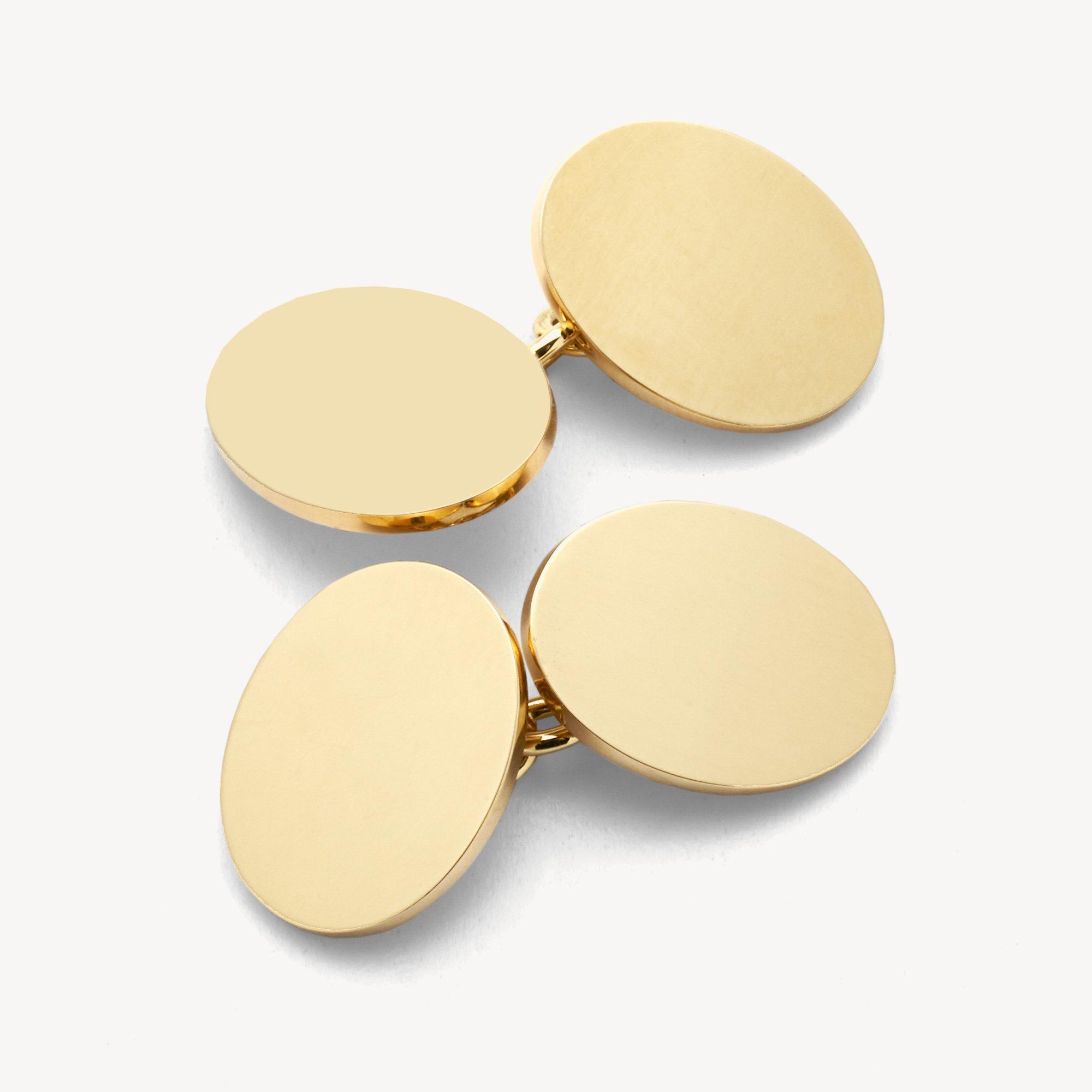 Gold Plain Oval Personalised Cufflinks