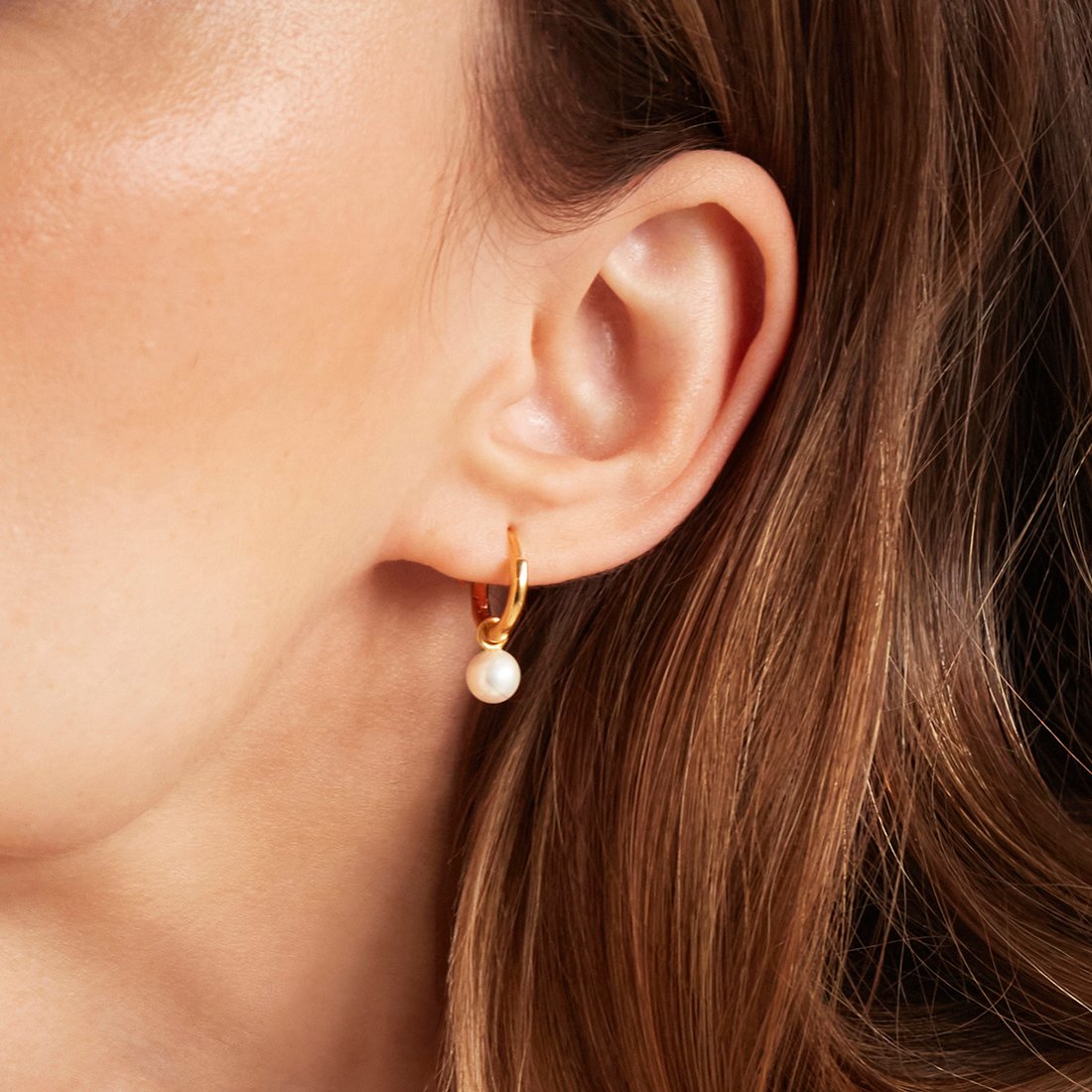 Pearl Huggie Earrings