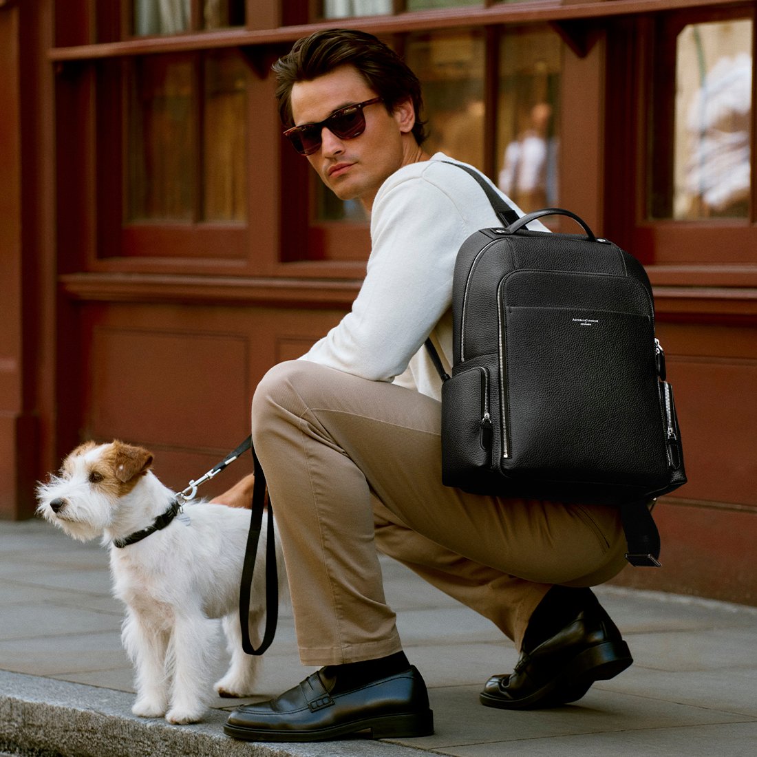 Zipped Leather Backpack