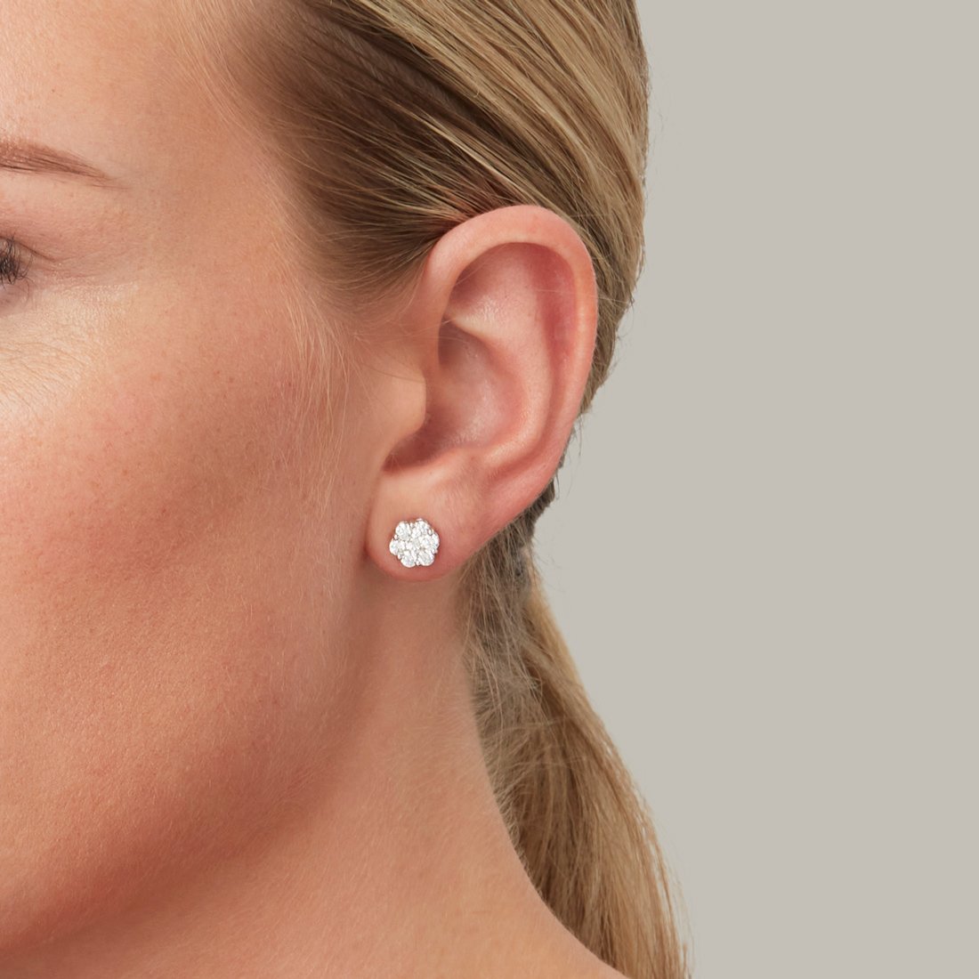 Monaco Diamond Cluster Stud Earrings