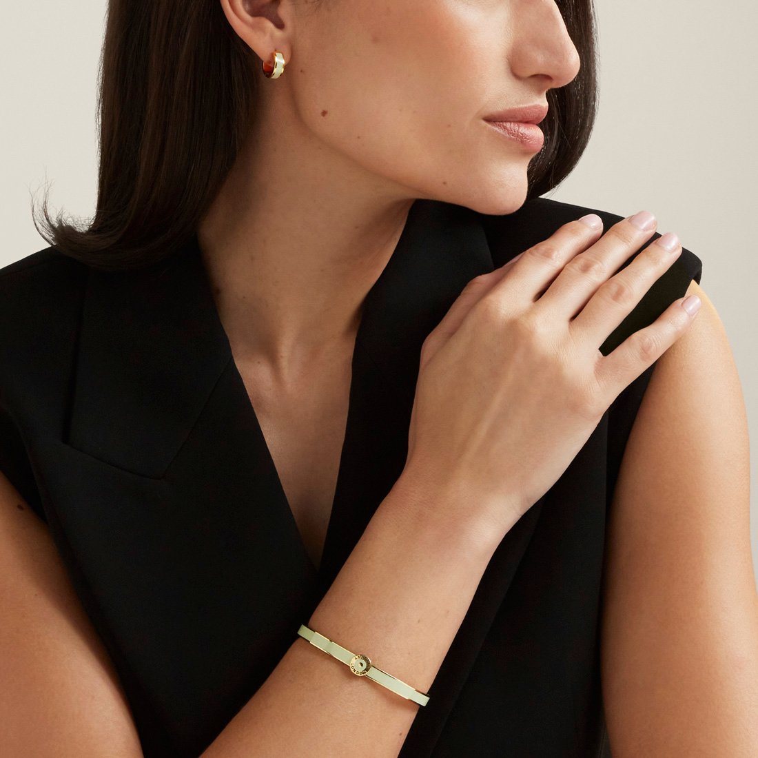 Enamel Earrings & Bangle Set