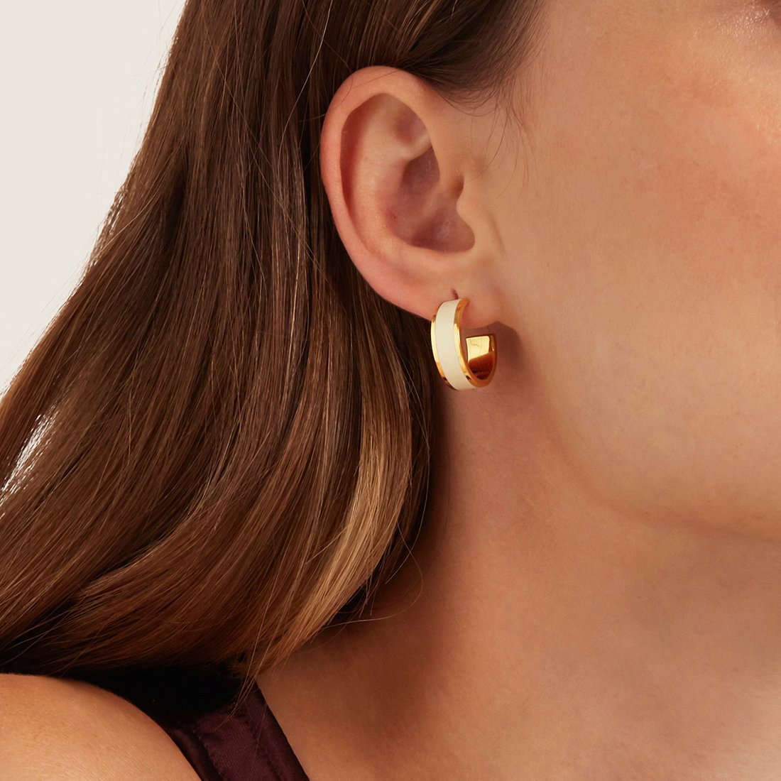 Enamel Hoop Earrings