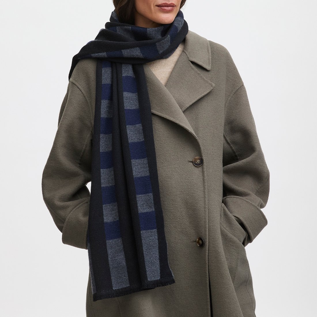 Exploded Check Wool Scarf