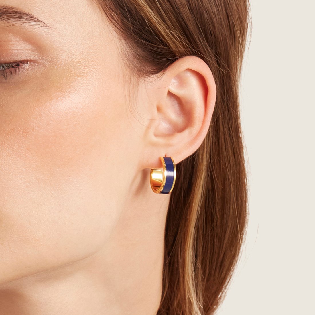 Enamel Hoop Earrings