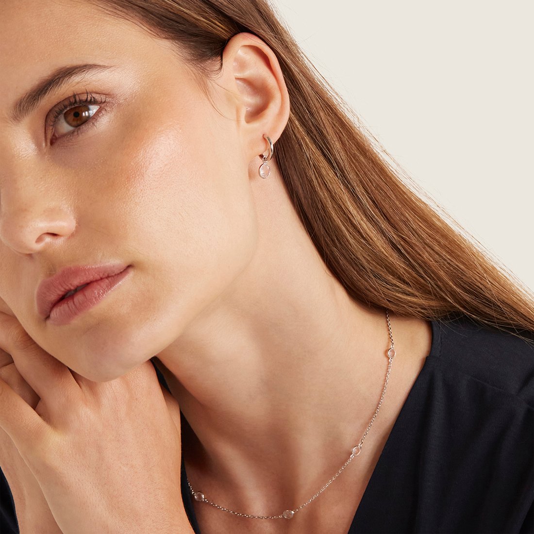 Gemstone Huggie Earrings