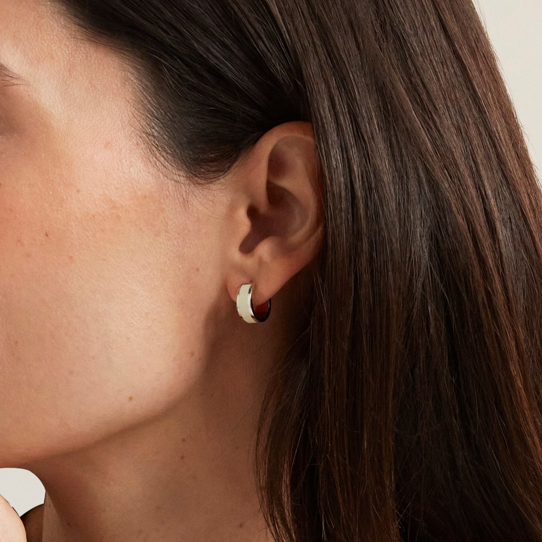 Enamel Huggie Earrings