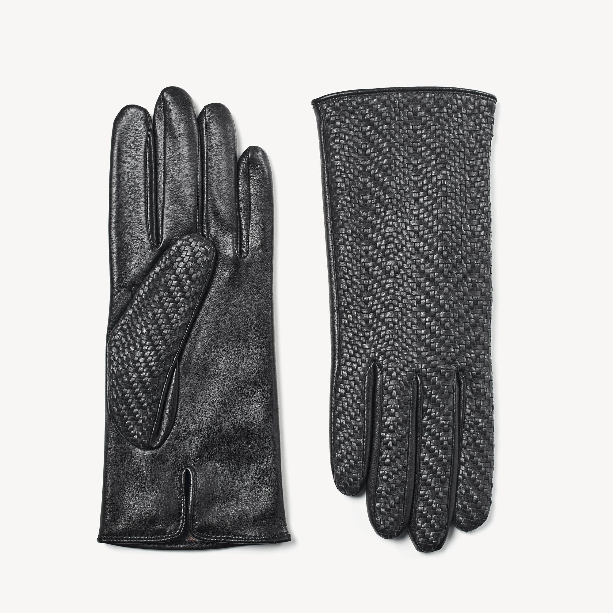 Women's Woven Leather Gloves