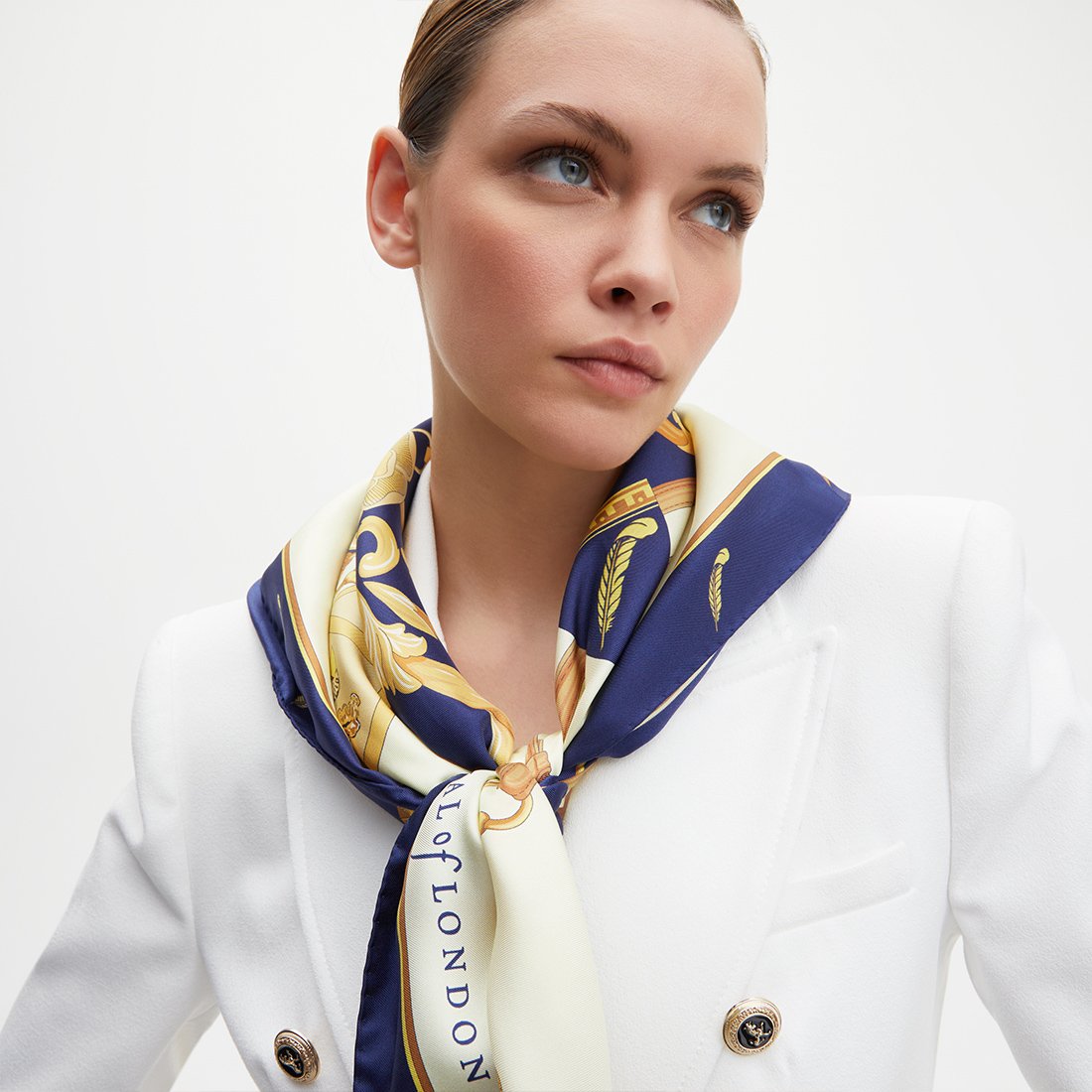 Aspinal Signature Shield Silk Scarf