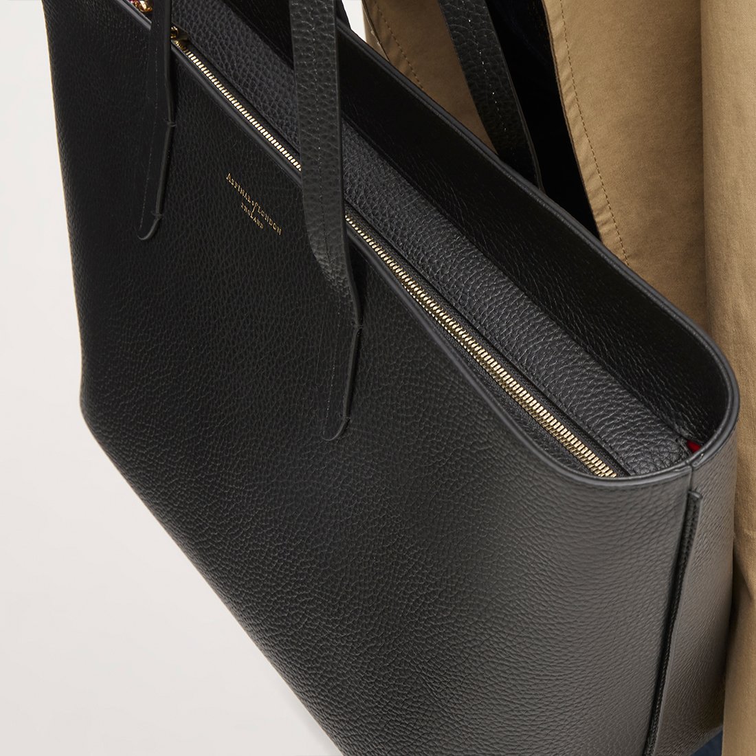 Zipped East West Tote