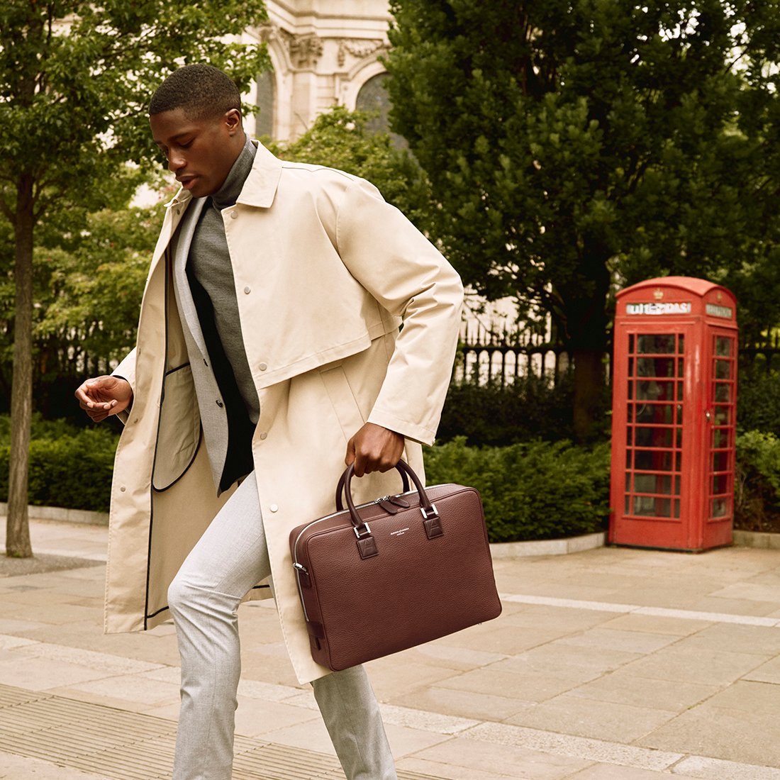 Mount Street Leather Laptop Briefcase