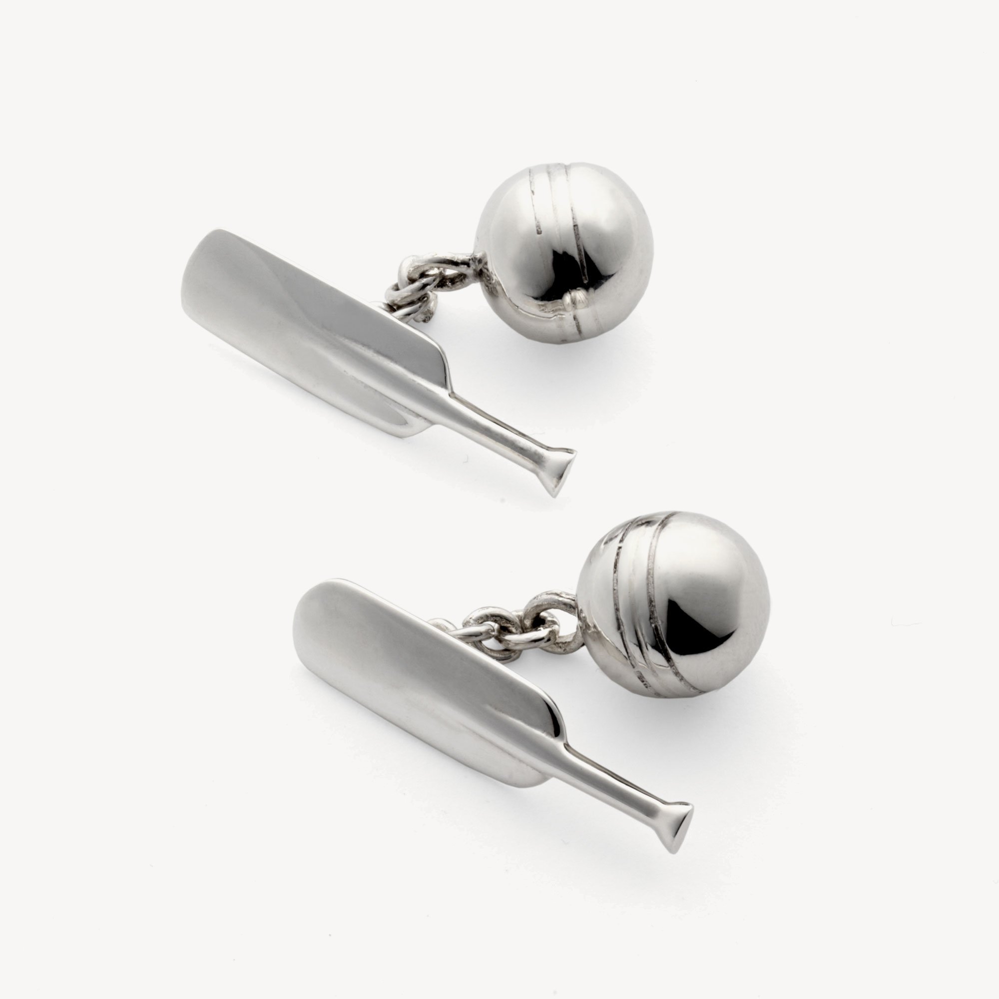 Sterling Silver Cricket Bat & Ball Cufflinks