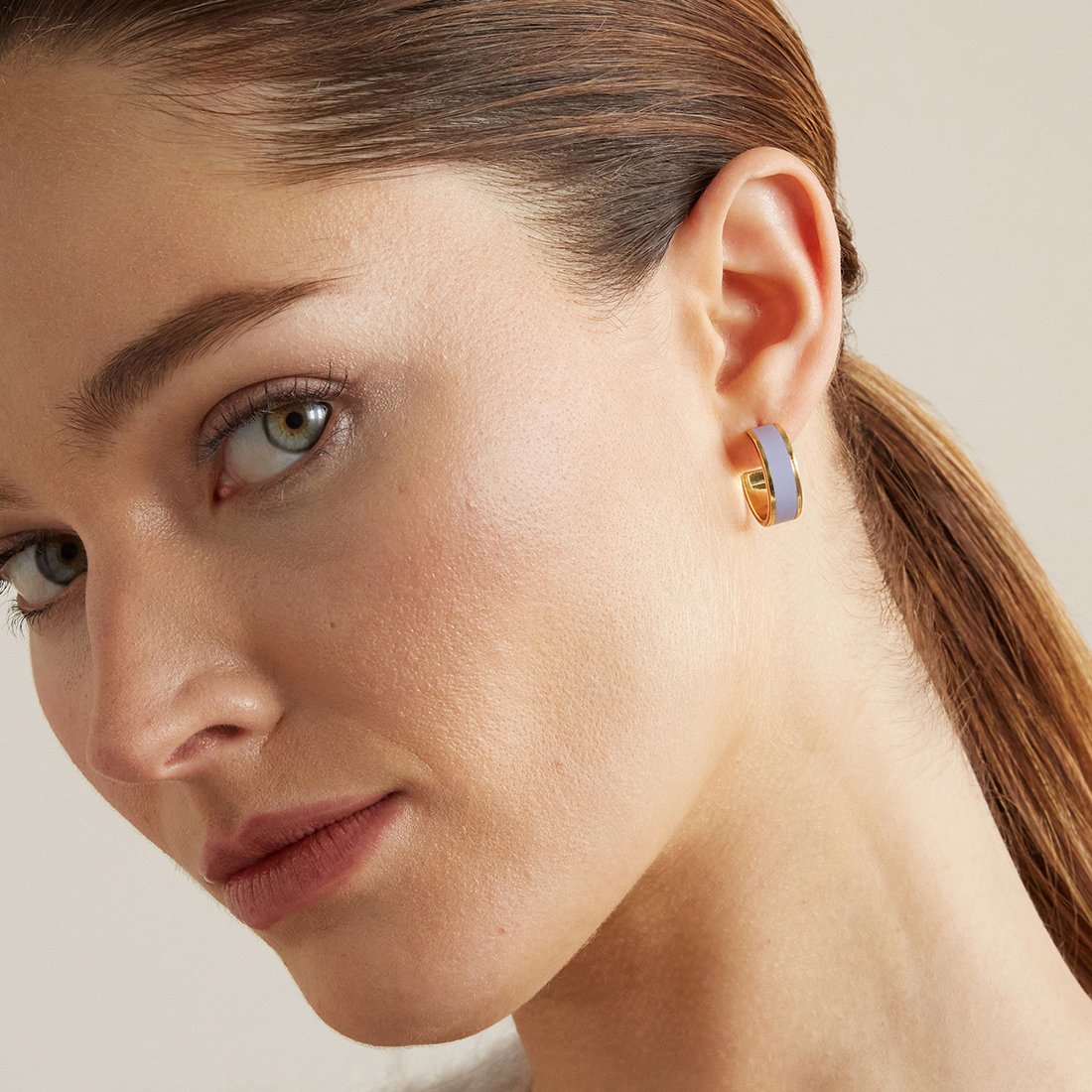 Enamel Hoop Earrings