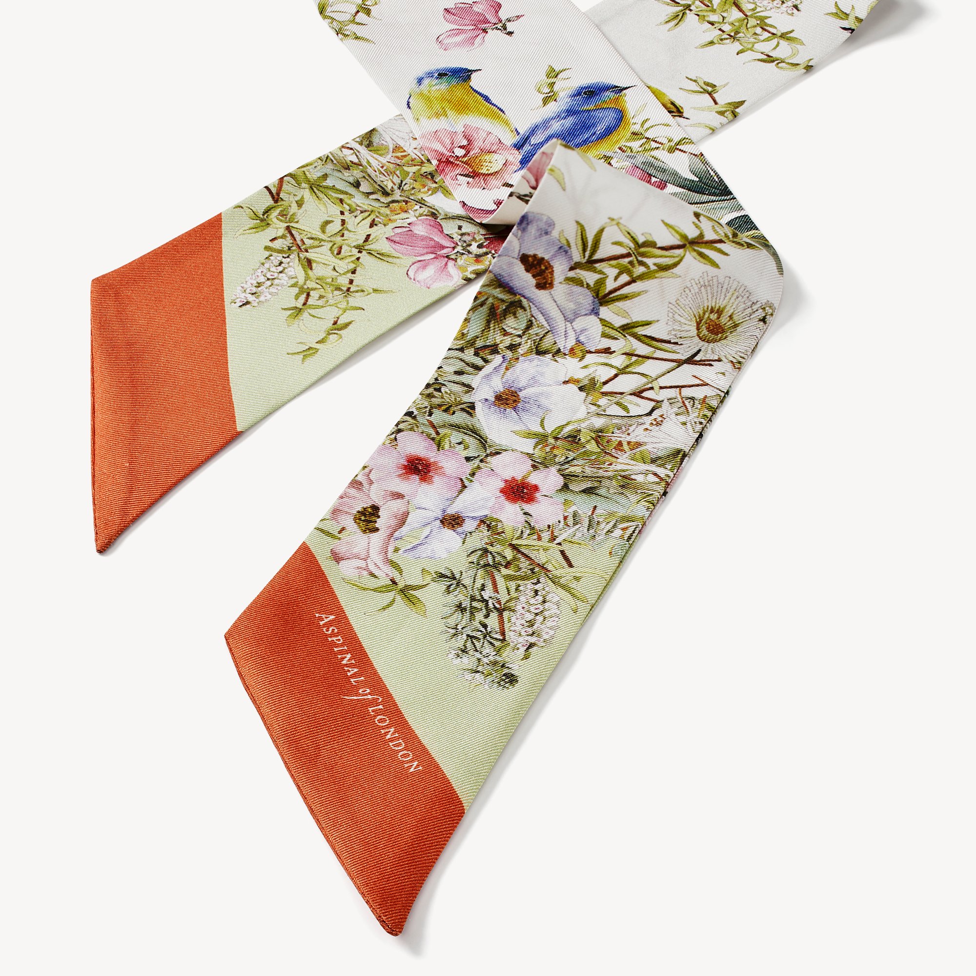 Edwardian Garden Skinny Silk Scarf