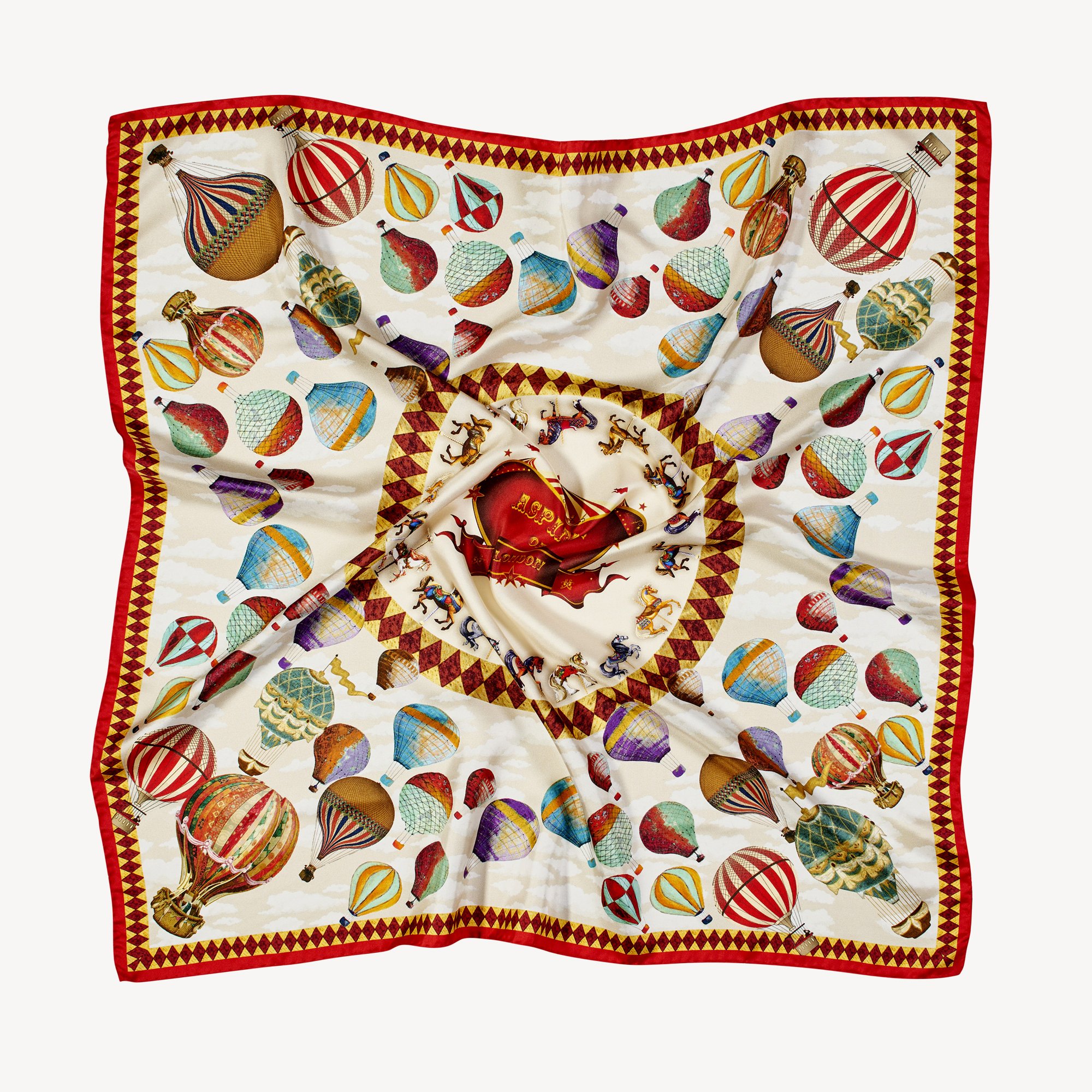 Hot Air Balloon Silk Scarf