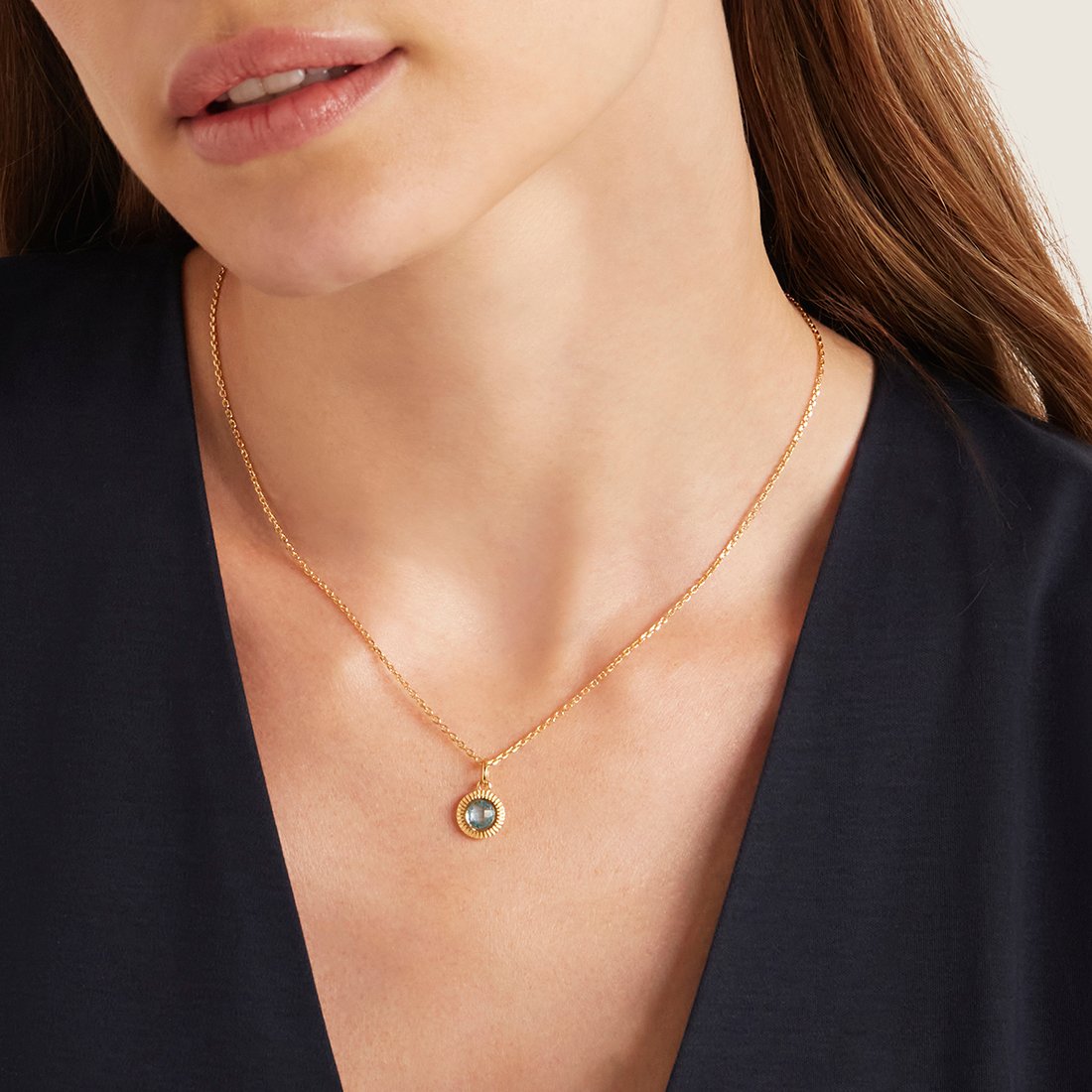 Gemstone Pendant Necklace & Earrings Set