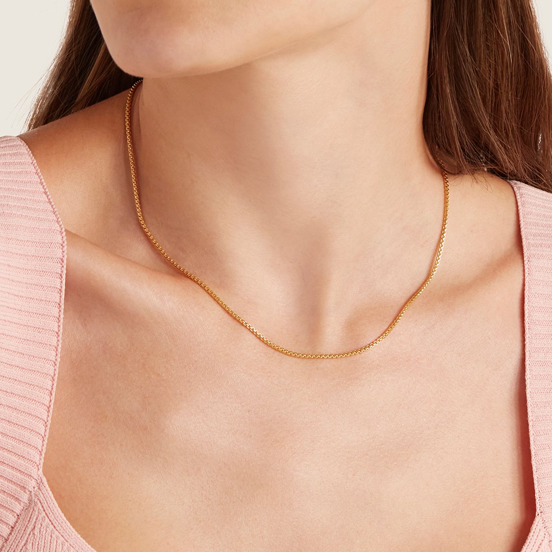 21-inch Rounded Box Chain Necklace