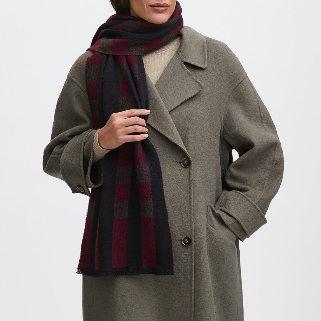 Exploded Check Wool Scarf