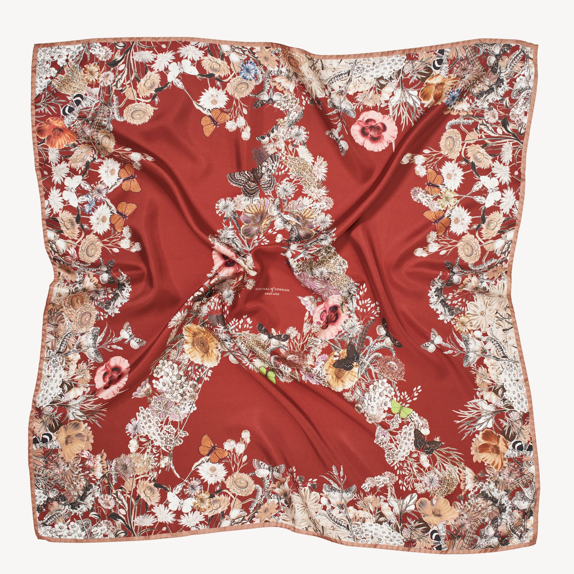 Ombre 'A' Floral Silk Scarf