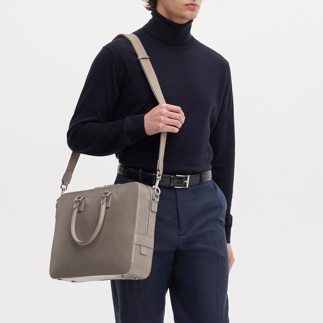 Mount Street Leather Laptop Briefcase