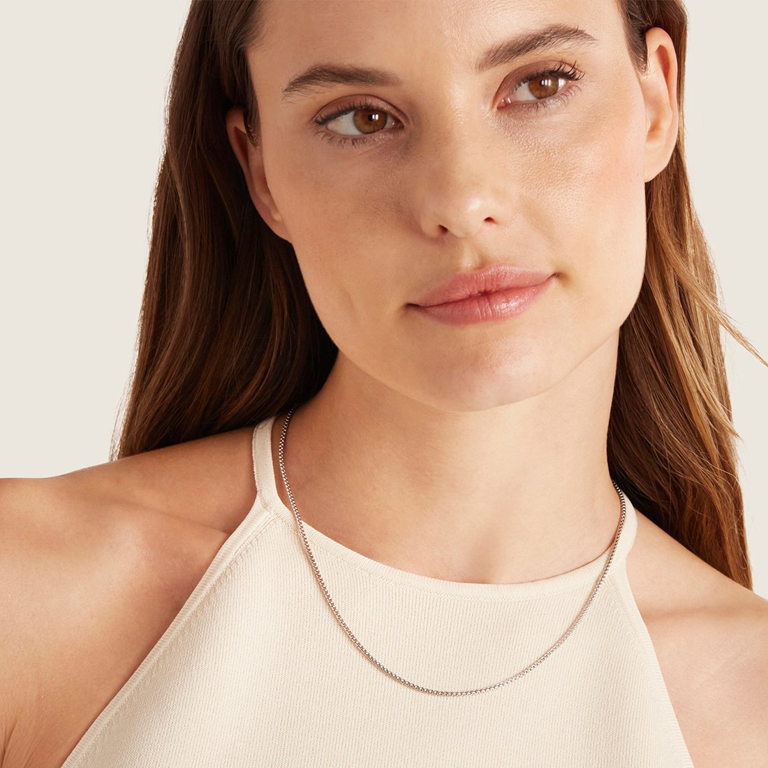 21-inch Rounded Box Chain Necklace