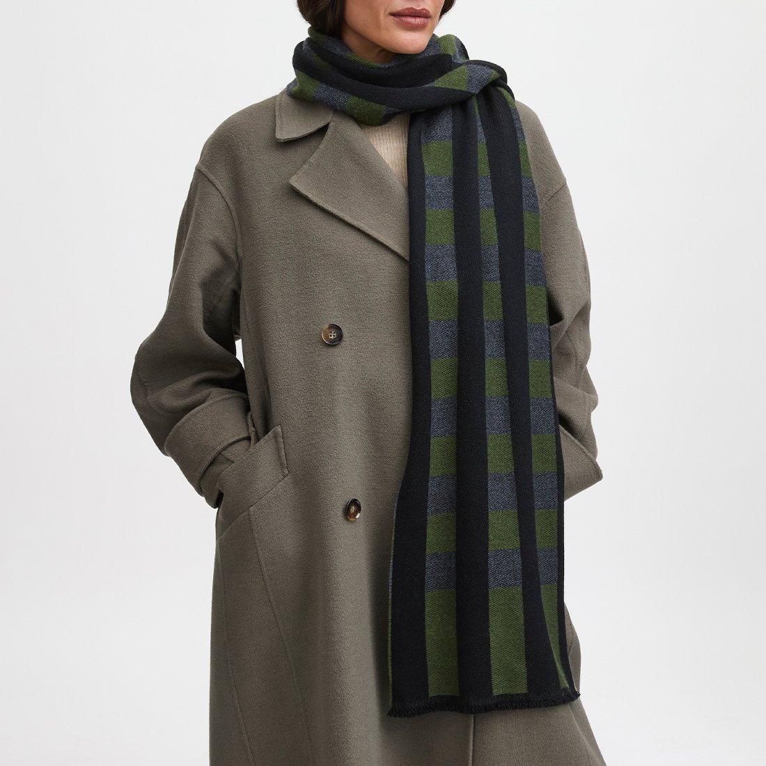 Exploded Check Wool Scarf