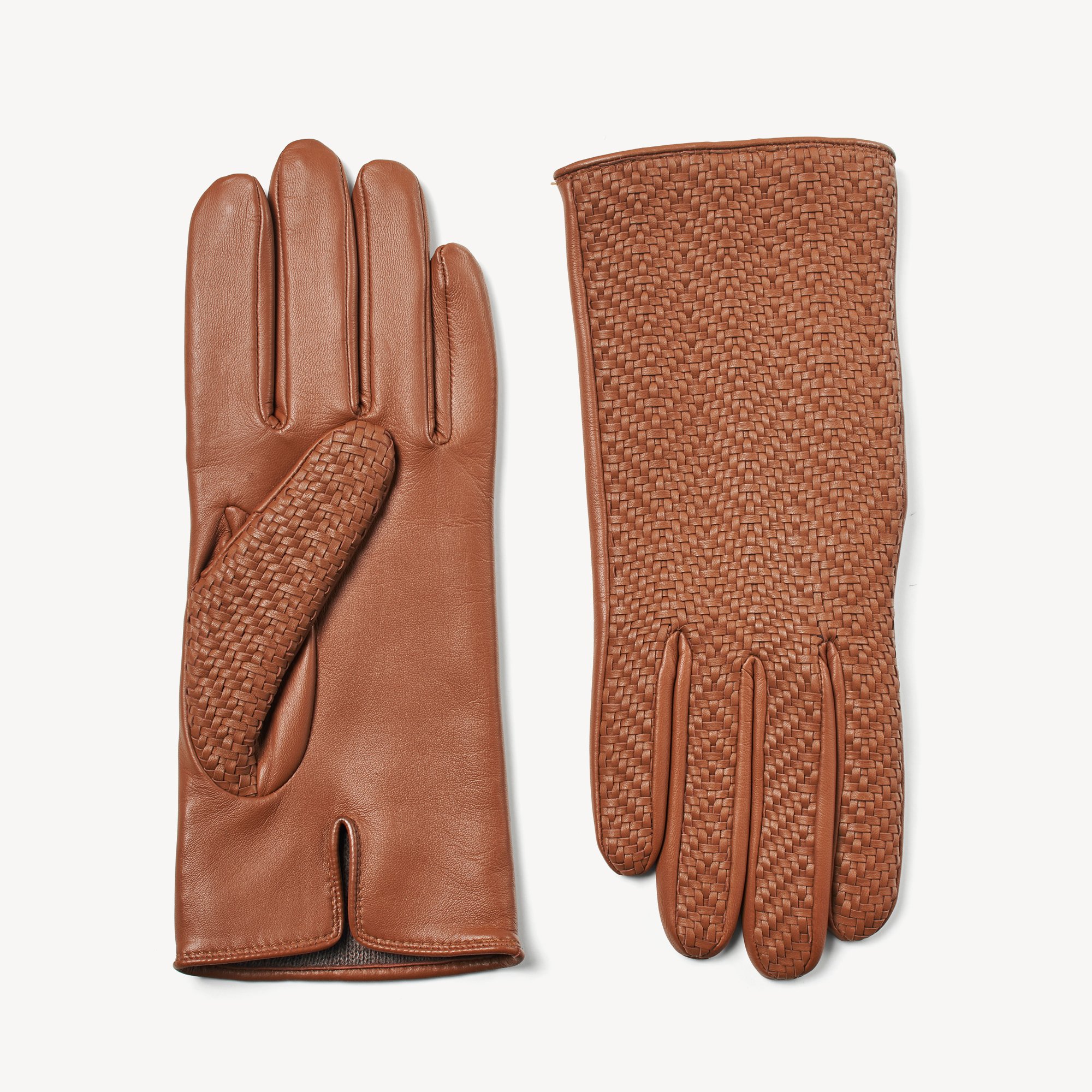 Women's Woven Leather Gloves