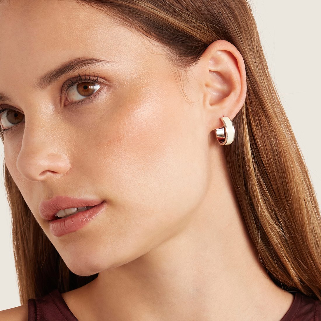 Enamel Hoop Earrings