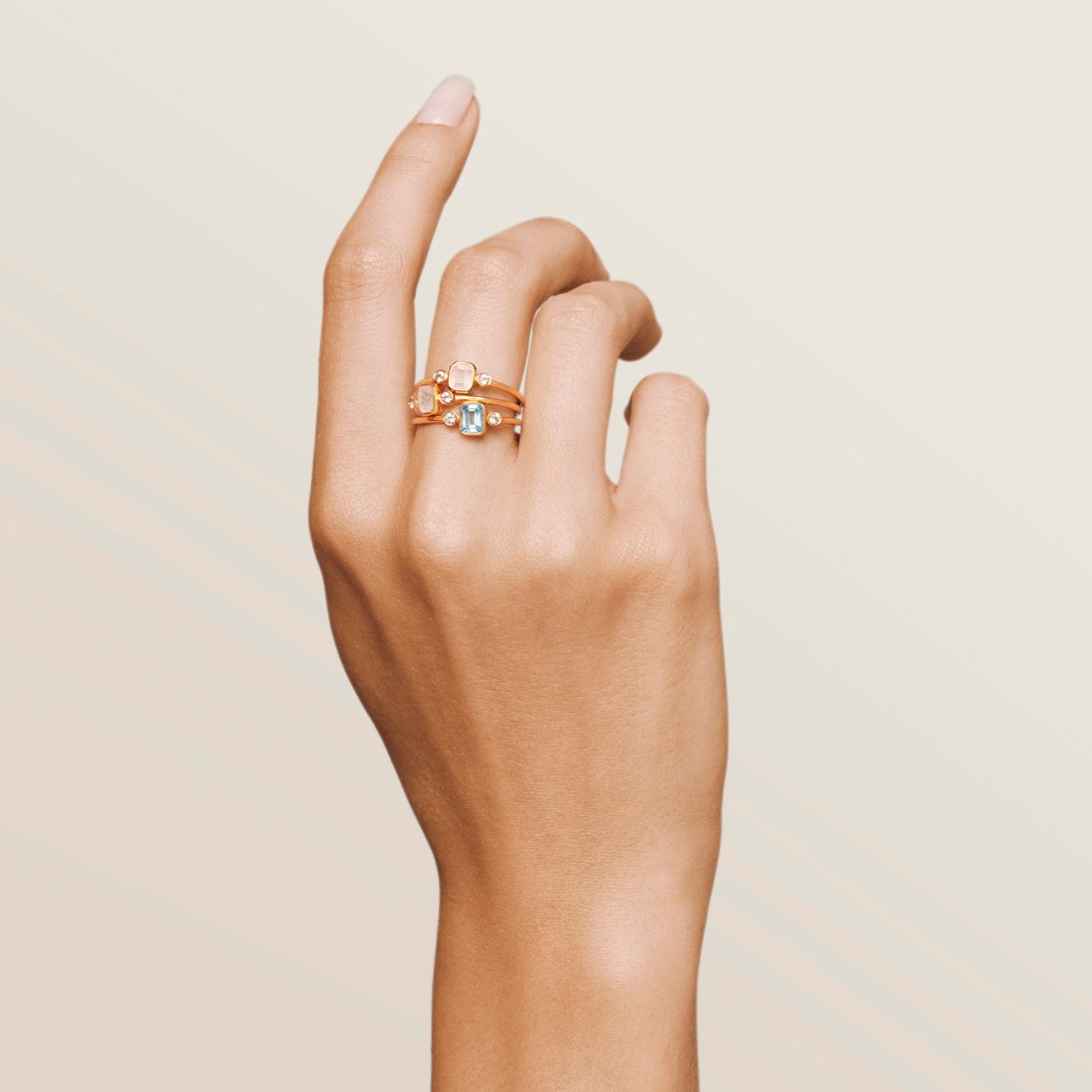 Set of 3 Gemstone Rings