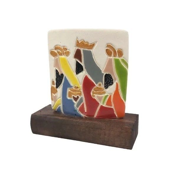 Kézzel Készült Kerámia Díszek Faalapon