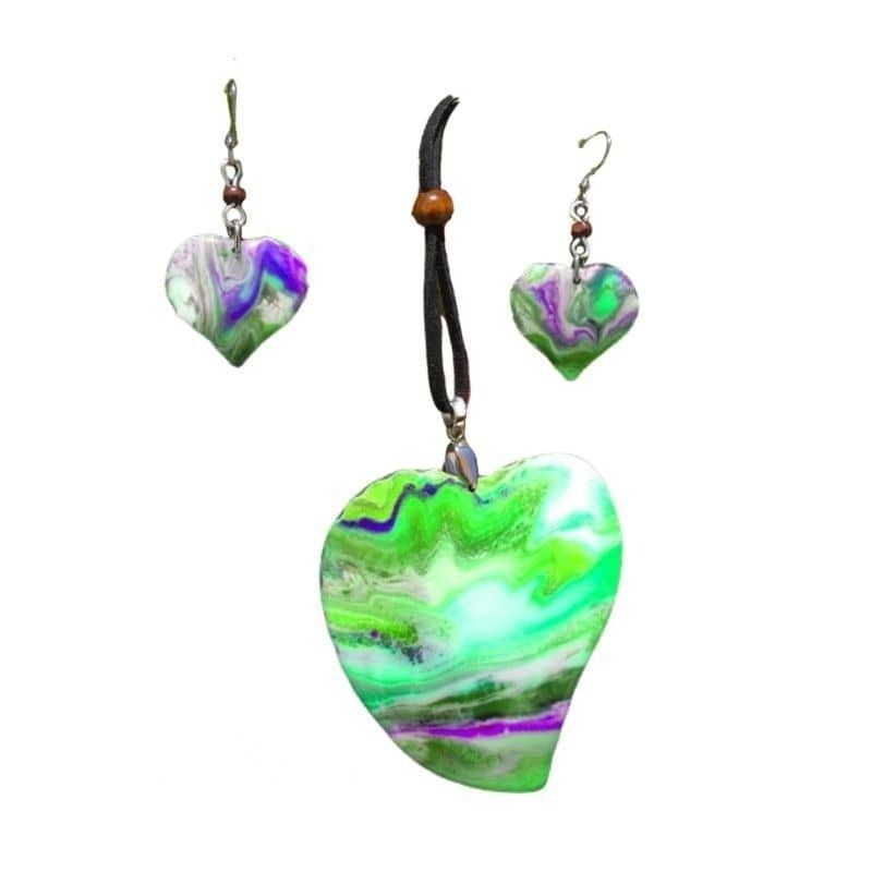 Kókusz Kézműves Ékszer Szett – Nagy Szív Design