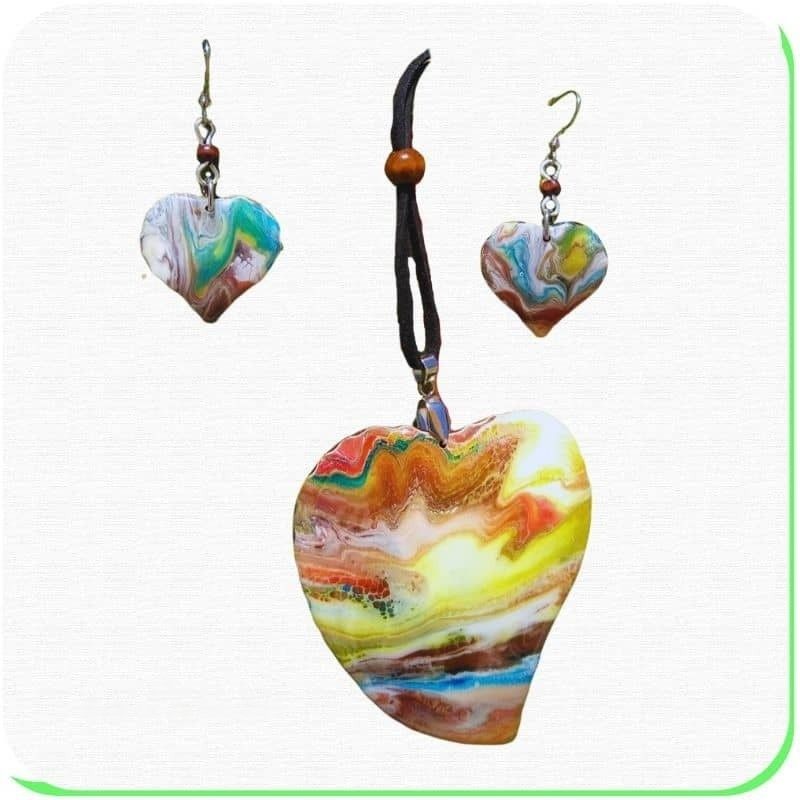 Kókusz Kézműves Ékszer Szett – Nagy Szív Design