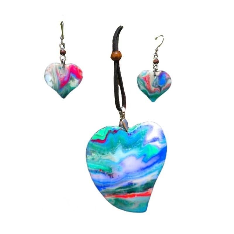 Kókusz Kézműves Ékszer Szett – Nagy Szív Design