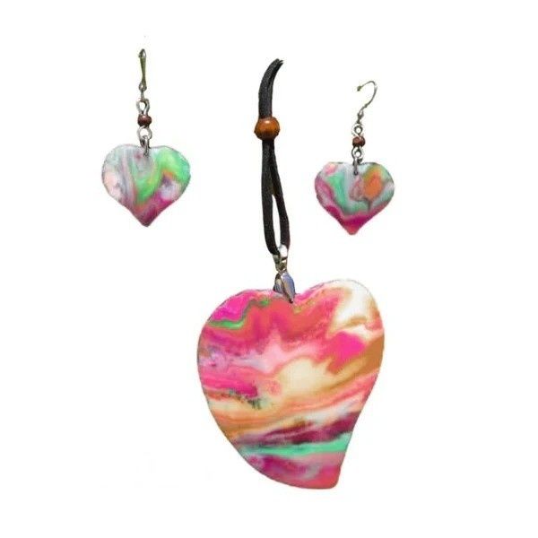 Kókusz Kézműves Ékszer Szett – Nagy Szív Design