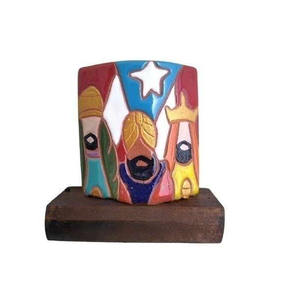 Kézzel Készült Kerámia Díszek Faalapon