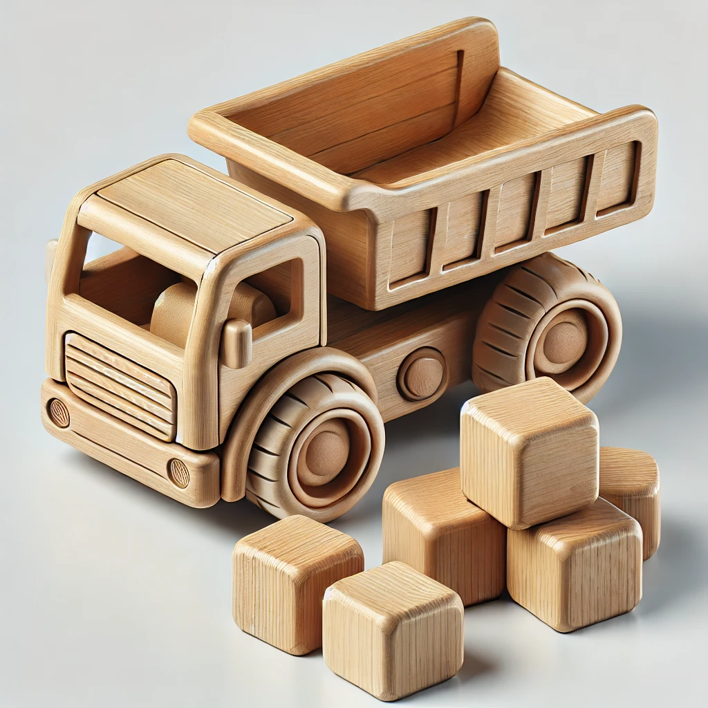 Wooden Tipper Car with Blocks