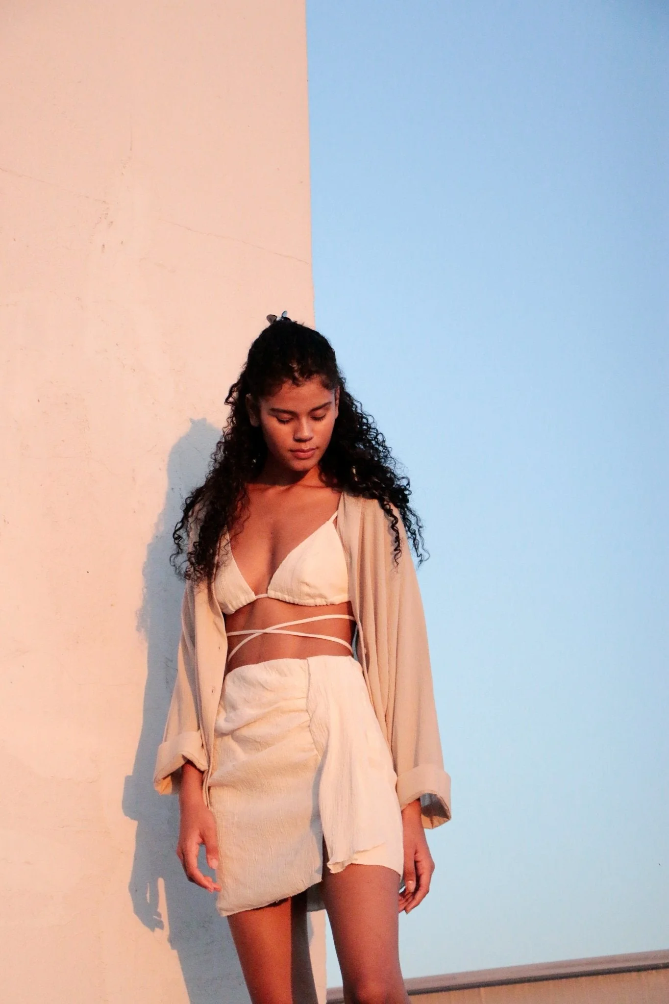 Bella Mini Skirt - Natural