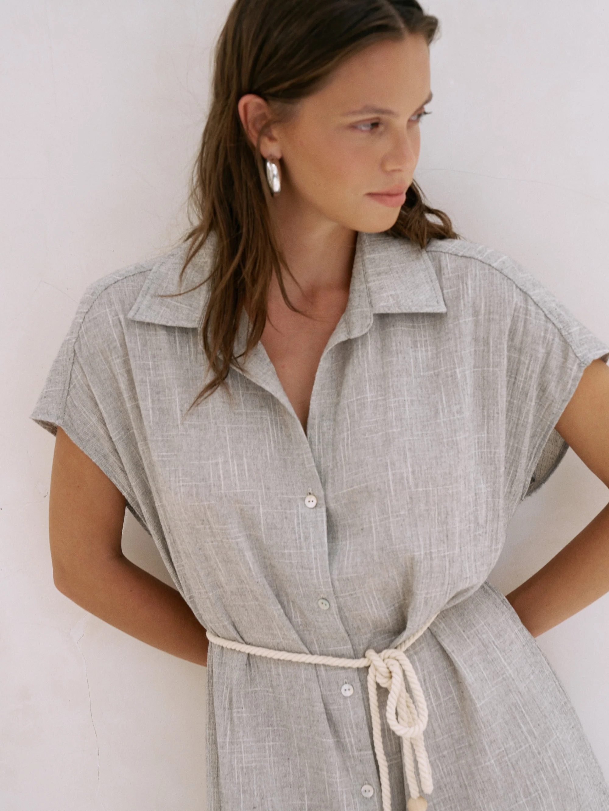 Zaya Shirt Dress - Gray