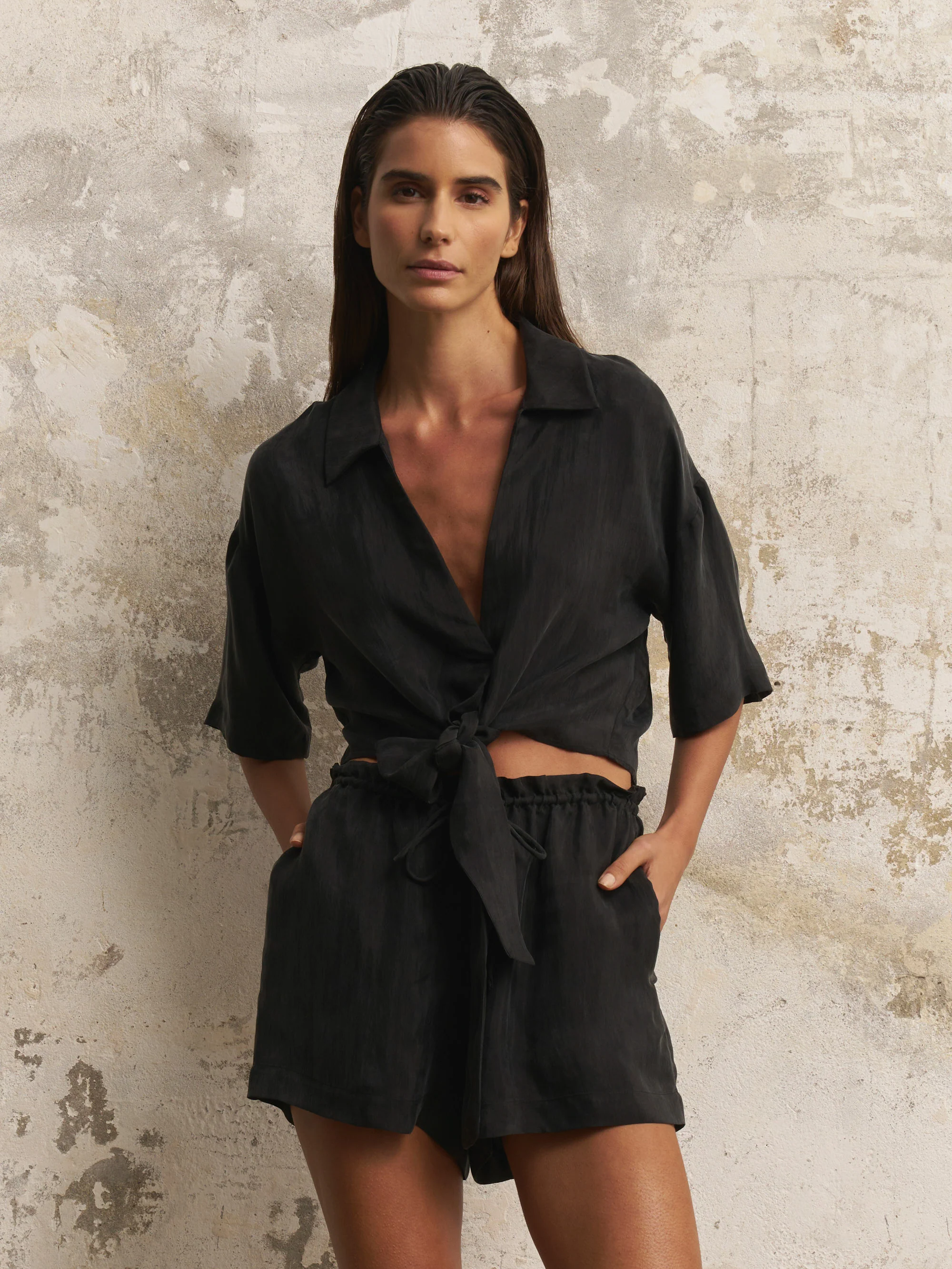 Lucid Flow Tie Shorts - Black